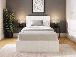 GFW End Lift Ottoman Storage Bed-White/White-Single - thumbnail 3