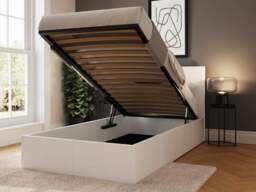 GFW End Lift Ottoman Storage Bed-White/White-Single - thumbnail 2