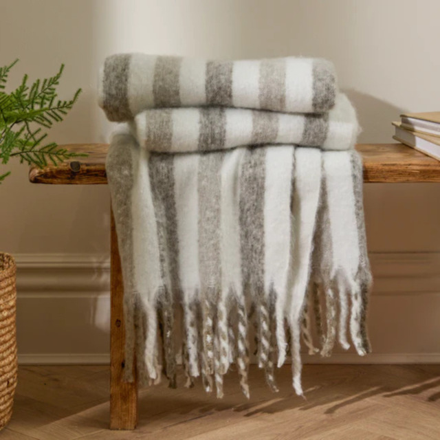 Wylder Beechwood Woven Stripe Throw -Heath - image 1