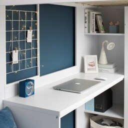 Flair Harry High Sleeper with Desk & Wardrobe White - thumbnail 3