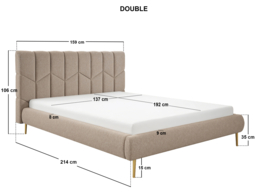 SOLACE+CO Isabela Double Chenille Bed Frame Frame Beige - thumbnail 6