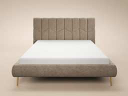 SOLACE+CO Isabela Double Chenille Bed Frame Frame Beige - thumbnail 4