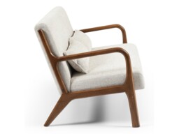 Kyoto Inca 2 Seater Chair with Wooden Frame Natural Woven Chenille - thumbnail 4
