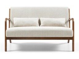Kyoto Inca 2 Seater Chair with Wooden Frame Natural Woven Chenille - thumbnail 3