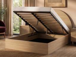 Flair Allison Ottoman Bed with Curved Headboard Oak Double - thumbnail 3