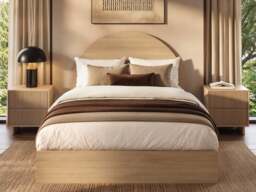 Flair Allison Ottoman Bed with Curved Headboard Oak Double - thumbnail 2