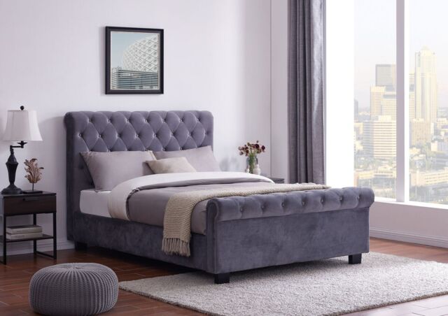 Flintshire Furniture Whitford Ottoman Bed-Grey-Double - image 1