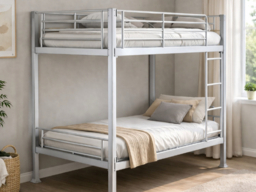Wholesale Beds No Bolt Metal Bunk Bed-Silver-Small Single - thumbnail 4