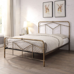 Flintshire Furniture Axton Antique Bronze Metal Bed Frame-Double