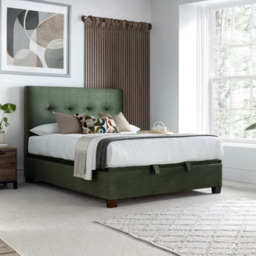 Kaydian Walkworth Fabric Ottoman Storage Bed Winter Moss - Double - thumbnail 1