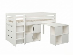 Noomi Nora Mid Sleeper Cabin Bed Full Set White Solid Wood (FSC-Certified) - thumbnail 6