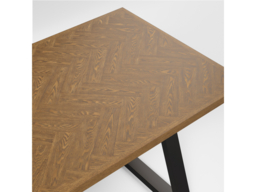 LPD Hyde Dining Table with 2 Hyde Black Benches-Whiskey - thumbnail 2