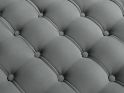 Living & Home Grey Velvet Buttoned Tufted Footstool for Style and Comfort - thumbnail 4