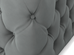 Living & Home Grey Velvet Buttoned Tufted Footstool for Style and Comfort - thumbnail 5