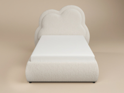 Flair Elyna Single Upholstered Bed with Cloud Headboard Cream Boucle - thumbnail 4