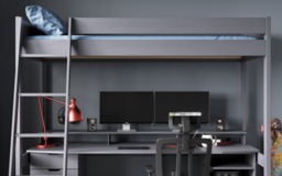 Noomi Tera Solid Wood Gaming High Sleeper Grey (FSC-Certified) - thumbnail 2