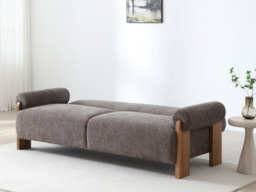 Kyoto Mila 2 Seater Clic Clac Sofa Bed Chenille Mocha - thumbnail 3