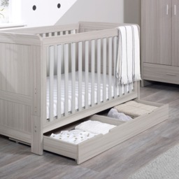 Ickle Bubba Pembrey Ash Grey Cot Bed and Under Drawer - thumbnail 1