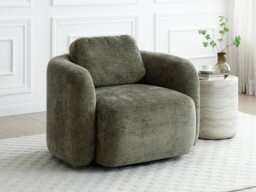 Kyoto Mitch Chenille Swivel Accent Chair Olive - thumbnail 1