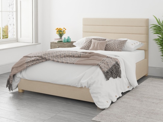 Aspire Kelly Ottoman Bed Malham Weave Cream - Double - image 1