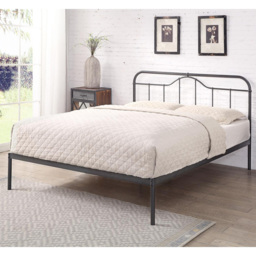 Flintshire Furniture Oakenholt Black & Silver Metal Bed Frame-Double