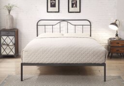 Flintshire Furniture Oakenholt Black & Silver Metal Bed Frame-Double - thumbnail 2