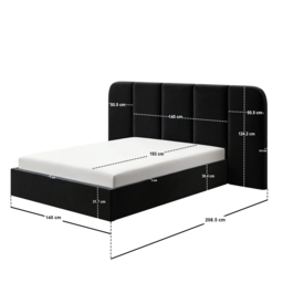 SOLACE+CO Sienna Hotel Ottoman Bed Black Velvet Double - thumbnail 7