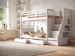 Flair Lunar Staircase Bunk Bed with Storage White - thumbnail 2