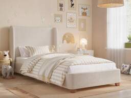 Flair Alma Single Winged Headboard Bed Beige Boucle - thumbnail 1
