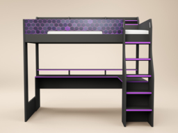 Recoil Ultimate Violet Single Gaming High Sleeper Charcoal & Purple - thumbnail 6