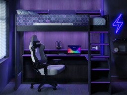 Recoil Ultimate Violet Single Gaming High Sleeper Charcoal & Purple - thumbnail 2