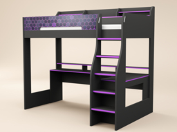 Recoil Ultimate Violet Single Gaming High Sleeper Charcoal & Purple - thumbnail 5