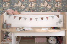 Parisot Shelter Wooden Mid Sleeper Cabin Bed Frame with Shelves - thumbnail 3