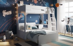 Flair Cosmic L Shaped Triple Bunk Bed White - thumbnail 3