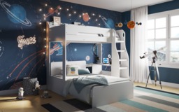 Flair Cosmic L Shaped Triple Bunk Bed White - thumbnail 2