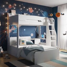 Flair Cosmic L Shaped Triple Bunk Bed White