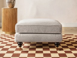 SOLACE+CO Addison Footstool with Caster Legs Beige Boucle - thumbnail 2