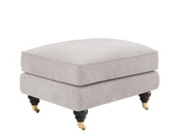 SOLACE+CO Addison Footstool with Caster Legs Beige Boucle - thumbnail 3