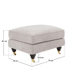 SOLACE+CO Addison Footstool with Caster Legs Beige Boucle - thumbnail 5