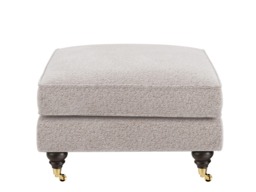 SOLACE+CO Addison Footstool with Caster Legs Beige Boucle - thumbnail 4