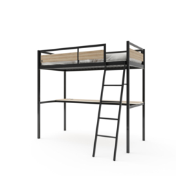 X Rocker Denver High Sleeper With App Controlled LED Lighting Oak/Black Single - thumbnail 7