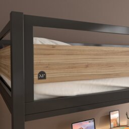 X Rocker Denver High Sleeper With App Controlled LED Lighting Oak/Black Single - thumbnail 4