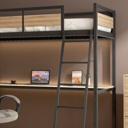 X Rocker Denver High Sleeper With App Controlled LED Lighting Oak/Black Single - thumbnail 5