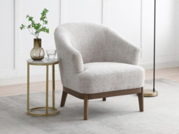 Kyoto Ella Tub Chair with Curved Arms Natural Woven Chenille - thumbnail 1