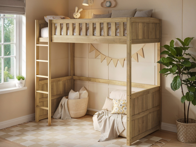 Flair Bea Wooden High Sleeper Oak - image 1