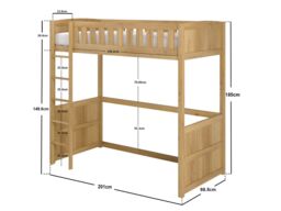 Flair Bea Wooden High Sleeper Oak - thumbnail 3