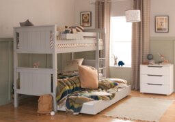 Little Folks Furniture Classic Beech Bunk Bed & Trundle-Dove Grey - thumbnail 2