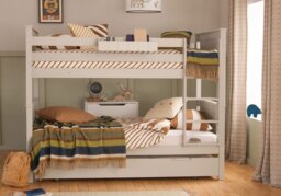 Little Folks Furniture Classic Beech Bunk Bed & Trundle-Dove Grey - thumbnail 3