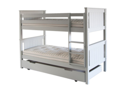 Little Folks Furniture Classic Beech Bunk Bed & Trundle-Dove Grey - thumbnail 1