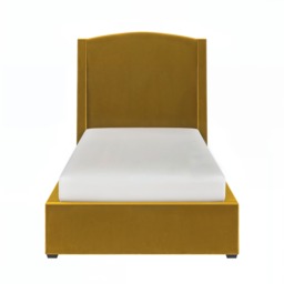 SOLACE+CO Blaine Single Winged Headboard Ottoman Bed Gold Velvet - thumbnail 5